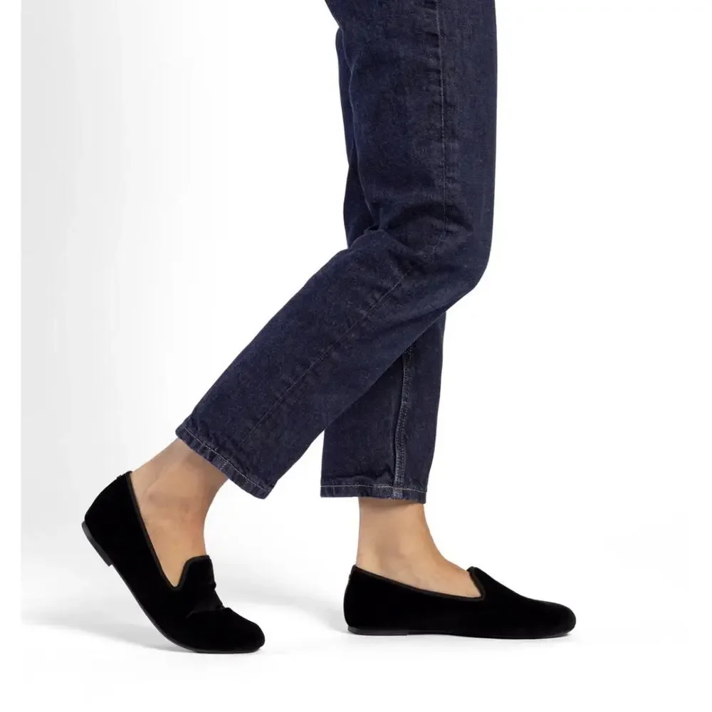 Birdies The‎ Starling Black Velvet Loafers 7 Slippers Flats Holidays Preppy